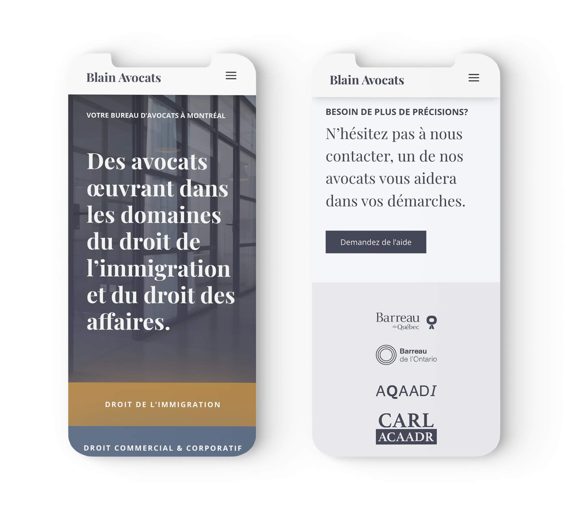 Blain Avocat website and logo design