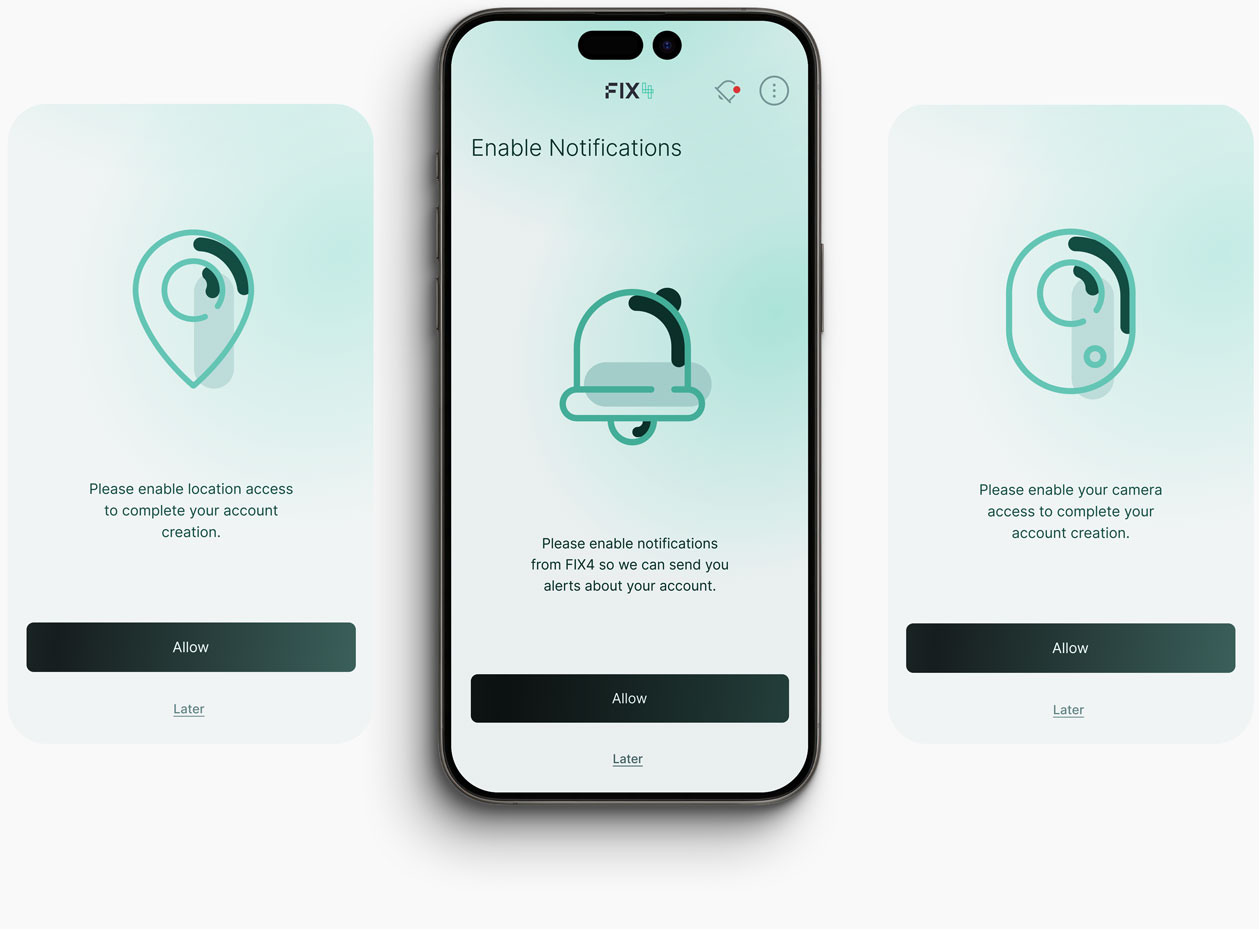 fix4 capital notification ui screens